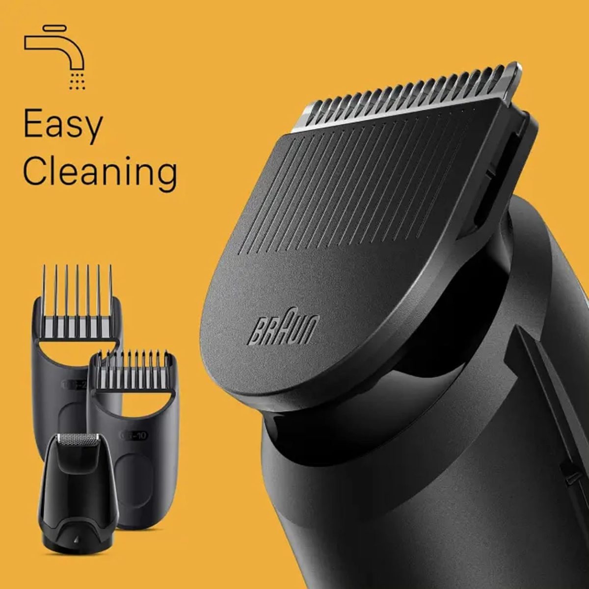 ⁦Braun BT3440 Beard Trimmer 3 With Precision Wheel, 4 Styling tools, 80 mins Runtime, Precise Styling at home, 40 length Settings - Black⁩ - الصورة ⁦8⁩