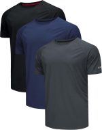Zoofly Men's Sports T Shirt 3 Pack Gym Activewear Tshirt Quick Dry Running Training Shirt Mens Gym Wear Exercise Top