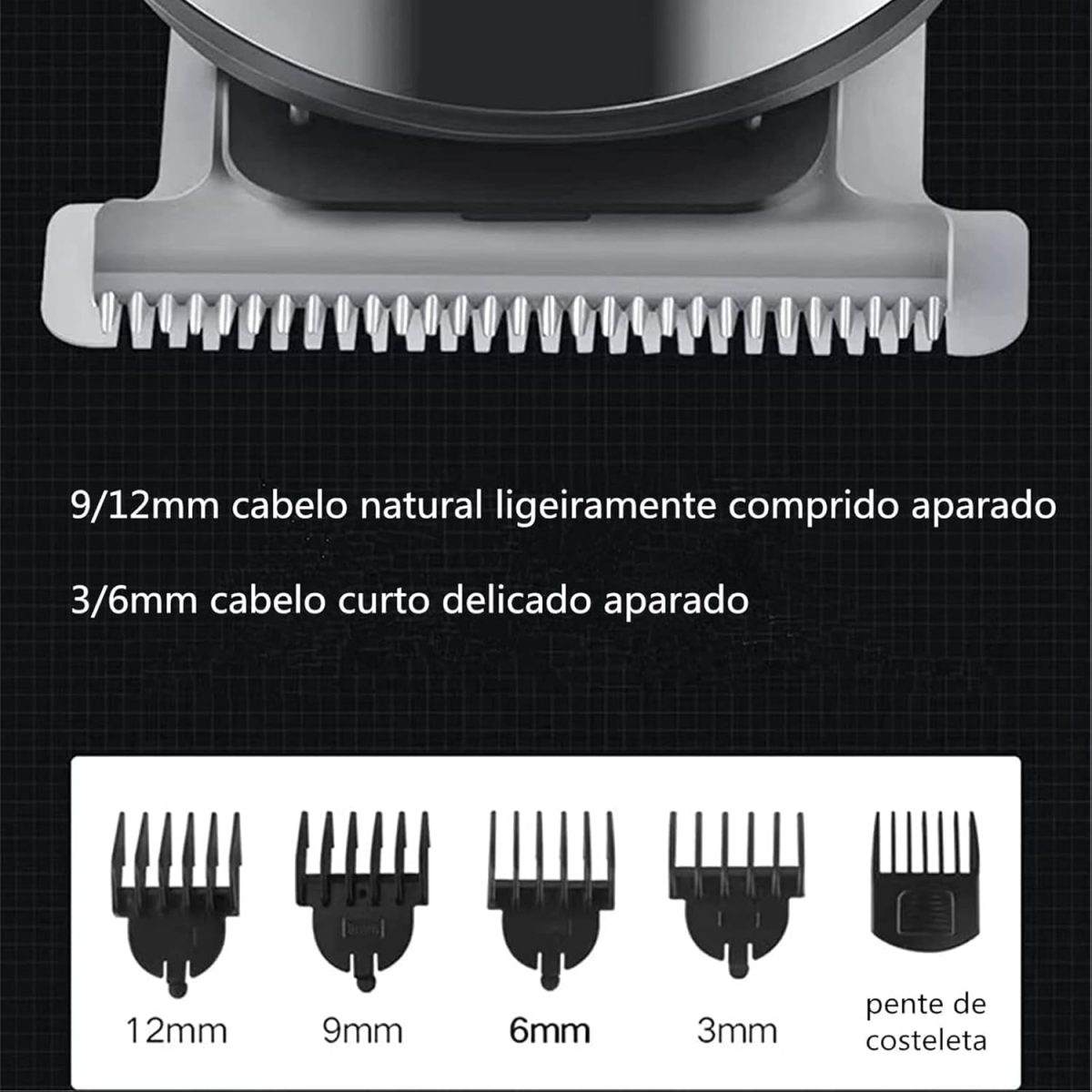 ⁦Eacam 6 in 1 Men Hair Clipper Set Beard Shaver Electric Body Hair Trimmer Nose Trimmer Haircut Kit Waterproof Fully Washable, body Hair Trimmer Body Grooming Kit for Man⁩ - الصورة ⁦6⁩