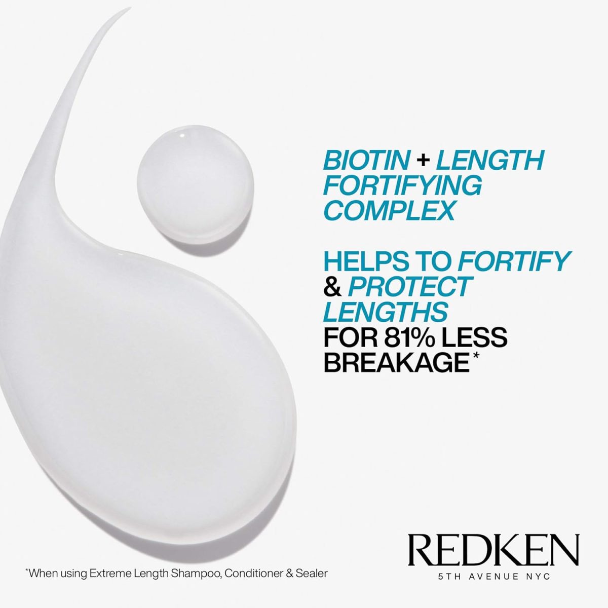 ⁦Redken Extreme Length Shampoo | For Hair Growth | Prevents Breakage & Strengthens Hair | Infused With Biotin | 10.1 Fl Oz (Pack of 1)⁩ - الصورة ⁦6⁩
