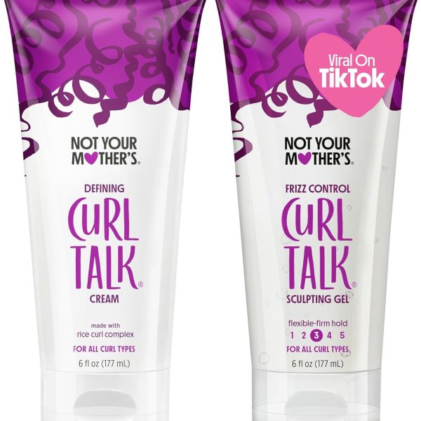 Not Your Mother's Curl Talk Frizz Control Sculpting Gel and Defining Cream (2-Pack) - Formulated with Rice Curl Complex - For All Curly Hair Types (6oz, 2-Pack)