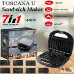 ⁦Sandwich Maker, Waffle Maker, Kurp Maker, Donut, Biscuit, Sandwich, Walnut Maker 7 in 1 Multifunctional Non-Stick Removable LED Indicator Lights, Auto Heating 800W R.217⁩ - الصورة ⁦2⁩