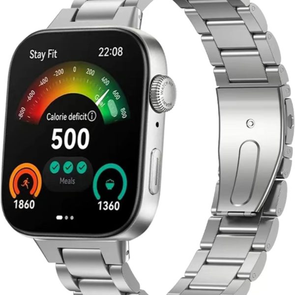 NESLIN Band Compatible with Huawei Watch Fit 4/4 pro 2025 /Fit 3 Strap, Adjustable Stainless Steel Metal Watch Band Classic Business Style Strap for Huawei Watch Fit 4 2025 Replacement Band Women Men