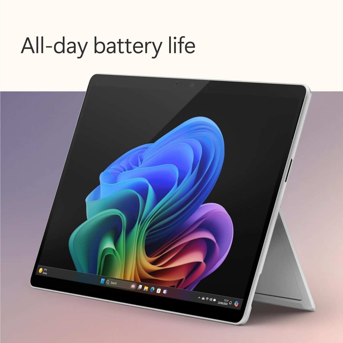 ⁦Microsoft Surface Pro (11th Edition - 2024), Copilot+PC, 2 in 1, 13"LCD upto 120Hz Display, Snapdragon X Plus, Qualcomm Hexagon with 45 TOPS NPU, Qualcomm Adreno GPU, 16GB RAM, 256GB SSD, Platinum⁩ - الصورة ⁦6⁩