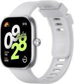 Xiaomi Redmi Watch 4 1.97 Inch AMOLED Display, 20 Days of Battery Life, 150 + Sports Modes, Built-in GPS, Rotating Crown, Grey, grey, One Size - Silver