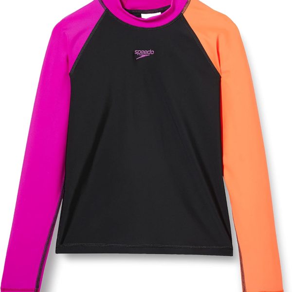 Speedo Girl's Camiseta Ajustada Essential Rash Guard Shirt