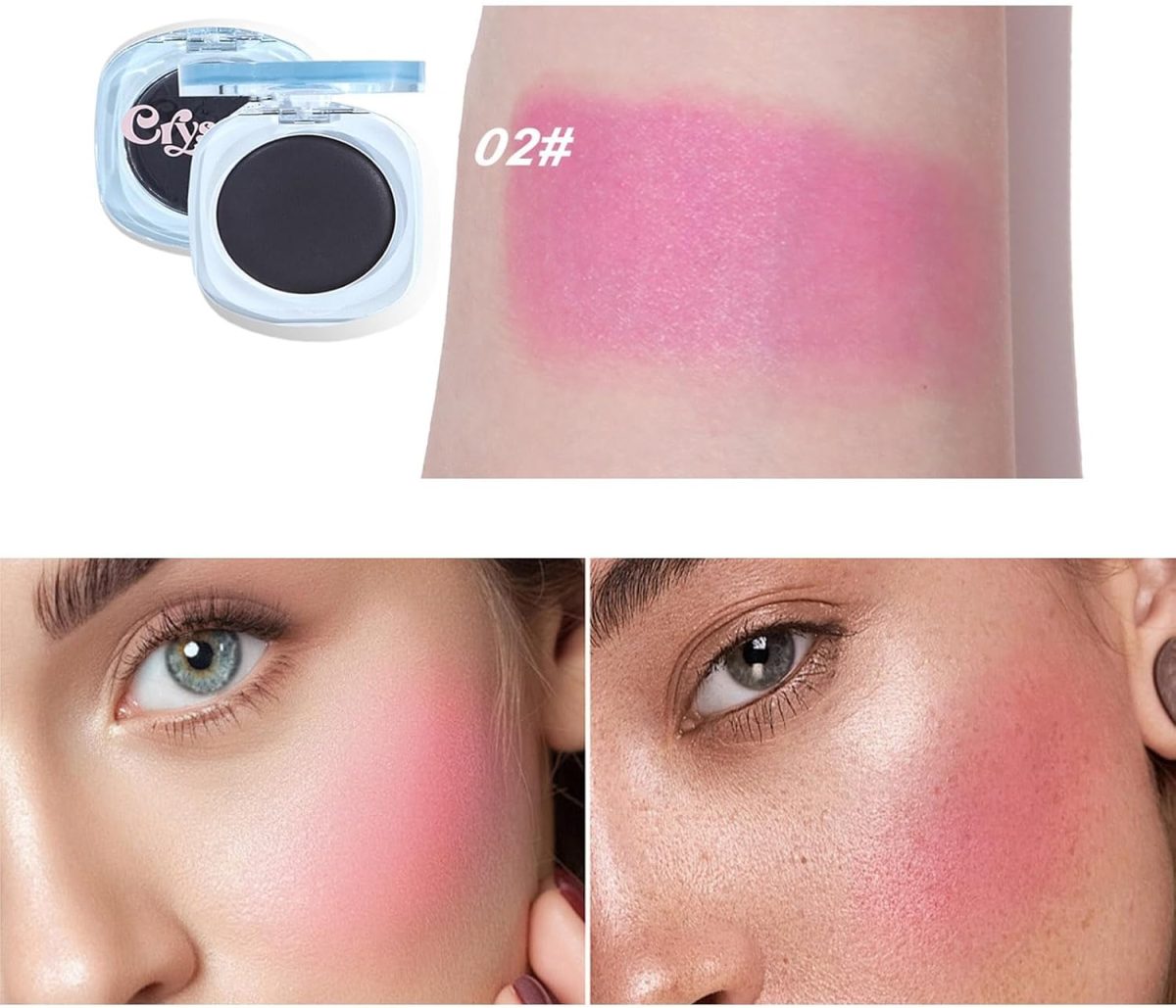 ⁦KASTWAVE Black Cream Blush, Color Changing Blush for Cheeks and Lips Tint Makeup, Black Blush PH Temperature Changing Tinted Cream Blush Long Lasting Blendable Dewy & Natural Finish for All Skin Tones⁩ - الصورة ⁦5⁩