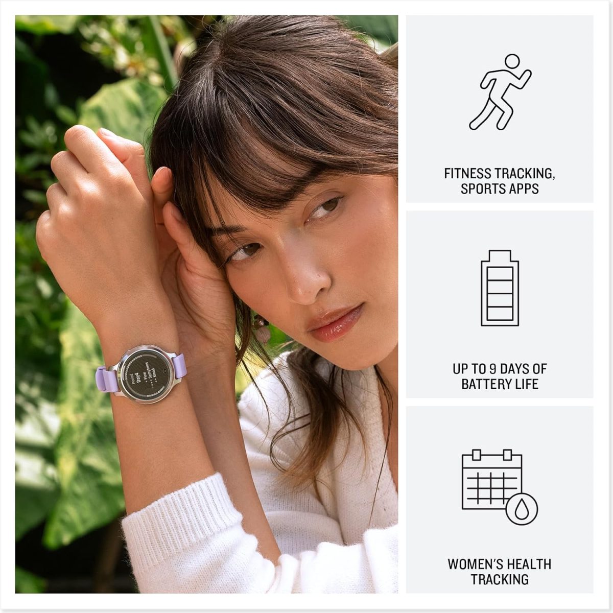 ⁦GARMIN LILY 2 ACTIVE LUNAR GOLD WITH BONE SILICONE BAND⁩ - الصورة ⁦3⁩