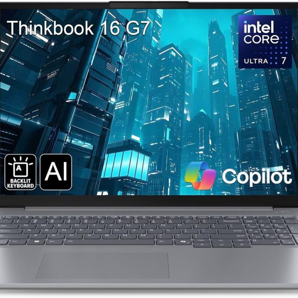 Lenovo ThinkBook 16 G7 16" FHD+ Business Laptop Computer, Intel 16-Core Ultra 7 155H (Beat i7-13705H), Arc Graphics, 64GB DDR5 RAM, 4TB PCIe SSD, WiFi 6E, Backlit Keyboard, Windows 11 Pro, AZ-XUT