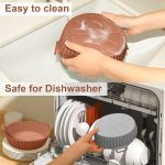 ⁦Air Fryer Silicone Pot,LinJie Air Fryer Silicone Basket Bowl,for 3 to 5 QT, Replacement of Flammable Parchment Paper, Reusable Food Safe Air Fryer Oven Accessories.(4 Pcs)⁩ - الصورة ⁦4⁩
