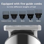 ⁦AMERTEER Hair Trimmer for Men, Beard trimmer, 6 in 1 Cordless Rechargeable Hair Clipper & Electric Mustache Trimmer, Waterproof Professional Grooming Kit for Beard Head Face and Body⁩ - الصورة ⁦5⁩