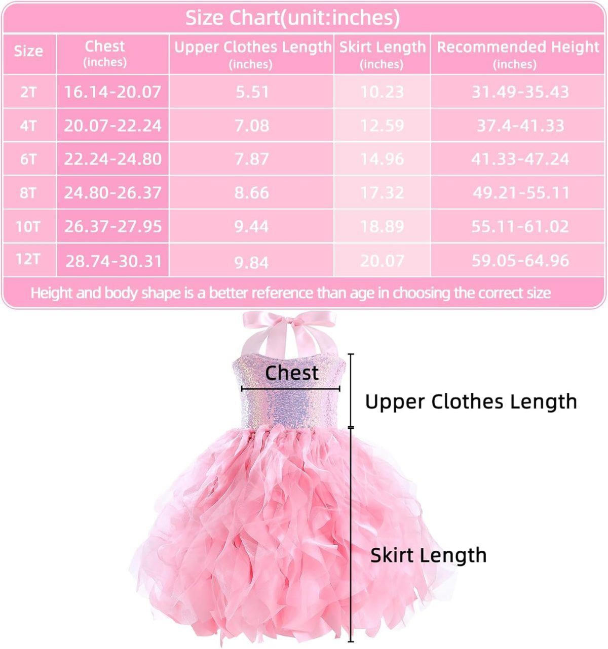 ⁦Tutu Dress for Girls Sequin Tulle Black White Pink Birthday Party Dresses for Toddler Kids Princess Fancy Sparkly Prom Outfit⁩ - الصورة ⁦5⁩