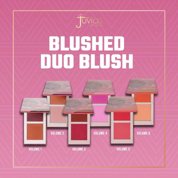 Juvia's Place Juvia 's Blushed Duo Blush - Two Tone Pigmented Buildable Pressed Mineral Powder - Rosy Natural Cheeks Matte Fresh Finish for All Skin Color -Volume4