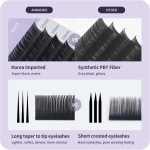 ⁦16 Rows Volume Classic Eyelash Extension 0.05 D Curl 10mm Matte Black Individual False Eye Lashes Extension Salon Use Natural Soft Fake Eyelashes Supplies (0.05 D, 10mm)⁩ - الصورة ⁦2⁩
