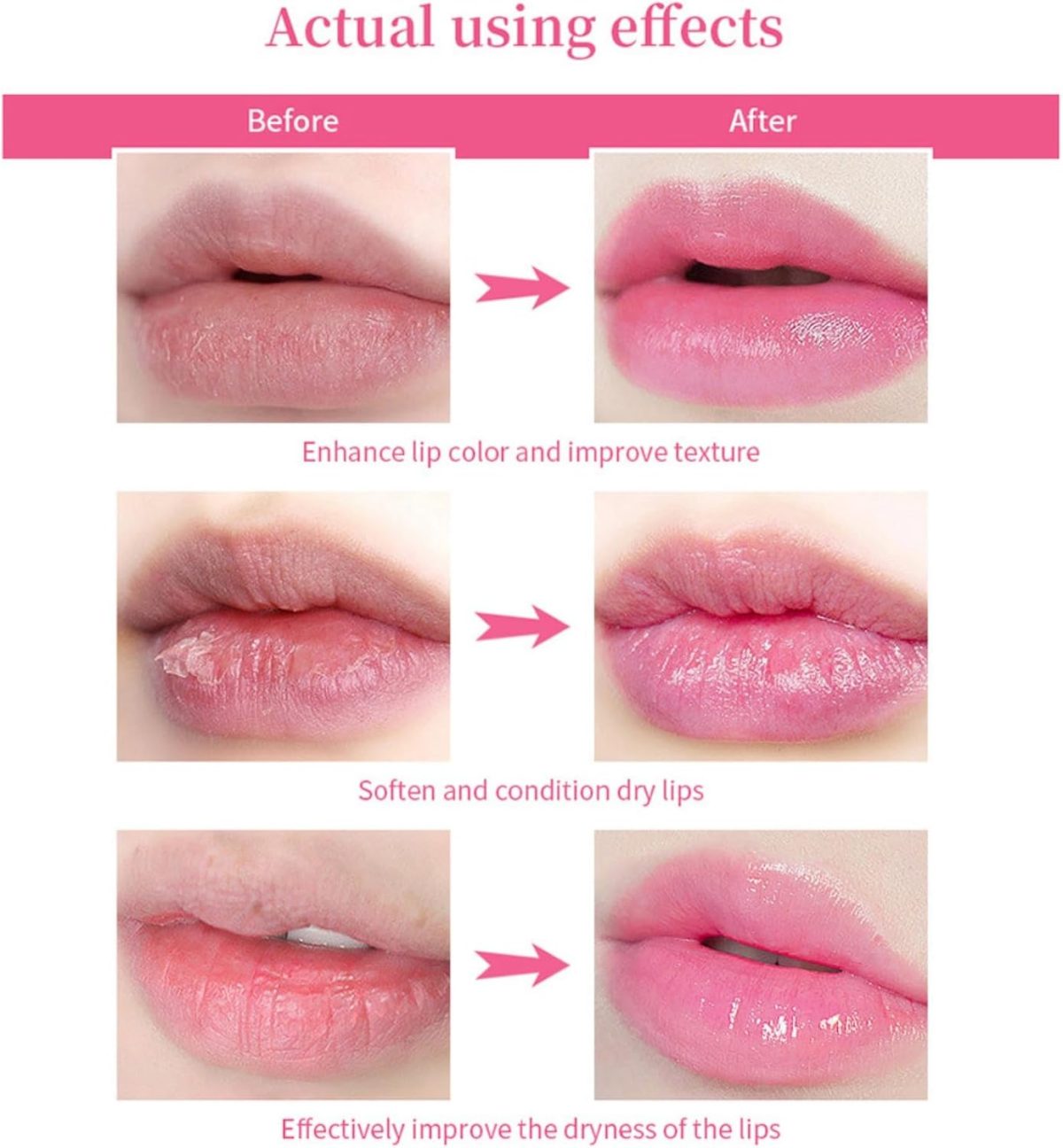 ⁦2Pcs Pink Lip Serum Plumper,Pink Lip Serum Booster,Pink Lip Serum Plump Gorgeous Glow of Lips,Color Changing Lip Gloss,Tinted Lip Balm,Nourishing Repair Lip Oil,Moisturizing Repair Lip Gloss⁩ - الصورة ⁦2⁩