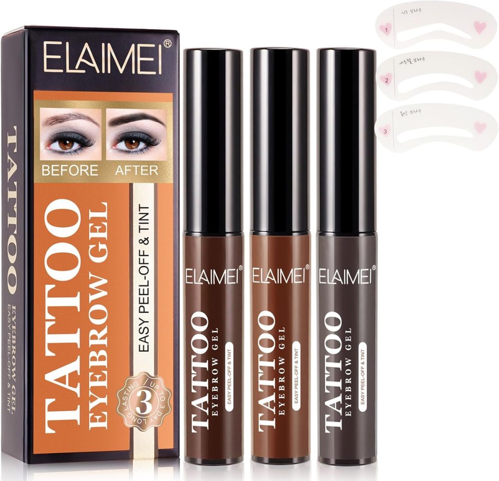 Brow Tattoo Peel off Tint, Brow Tattoo Peel off Tint, Peel off Tattoo Eyebrow Gel, Brow Tattoo Tint Gel Peel off Anjoize, Naturally Filled Brows With eyebrow card