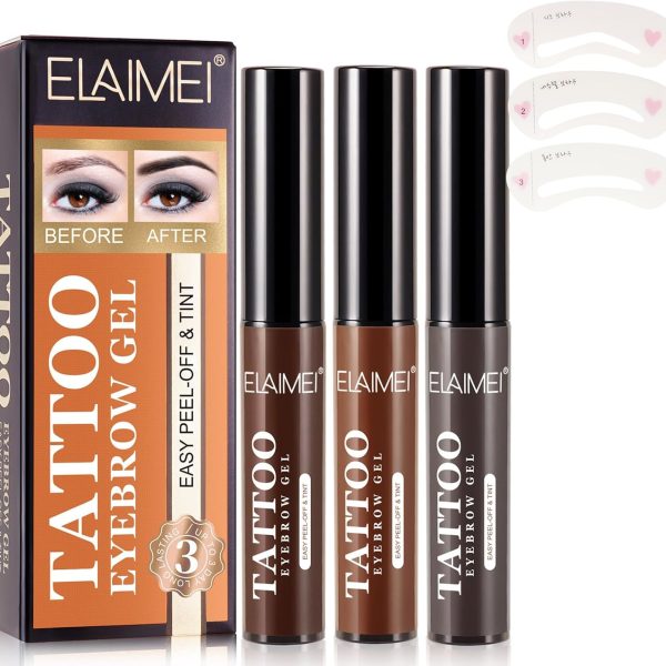 Brow Tattoo Peel off Tint, Brow Tattoo Peel off Tint, Peel off Tattoo Eyebrow Gel, Brow Tattoo Tint Gel Peel off Anjoize, Naturally Filled Brows With eyebrow card