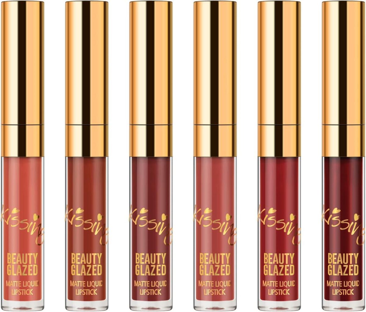 Excefore Matte Liquid Lipstick Set, 6PCS Excellent Long Lasting & Waterproof Sweatproof Summer Proof Lip Gloss, Beauty Cosmetics Makeup Set, Lightweight Professional Moisturizing Makeup Lips Gift Kit