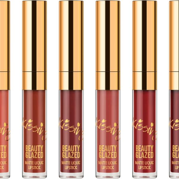 Excefore Matte Liquid Lipstick Set, 6PCS Excellent Long Lasting & Waterproof Sweatproof Summer Proof Lip Gloss, Beauty Cosmetics Makeup Set, Lightweight Professional Moisturizing Makeup Lips Gift Kit