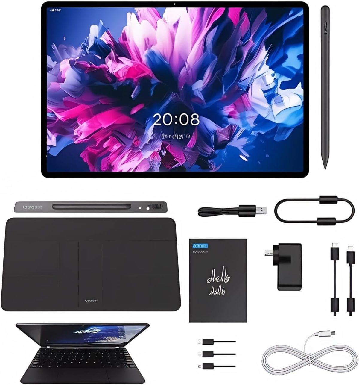 ⁦Oteeto TAB 17 Android Tablet, 11-inch Display, 8GB RAM, 512GB Storage, 8000mAh Battery, 5G Wi-Fi, with Keyboard Case & Stylus, Grey⁩ - الصورة ⁦4⁩