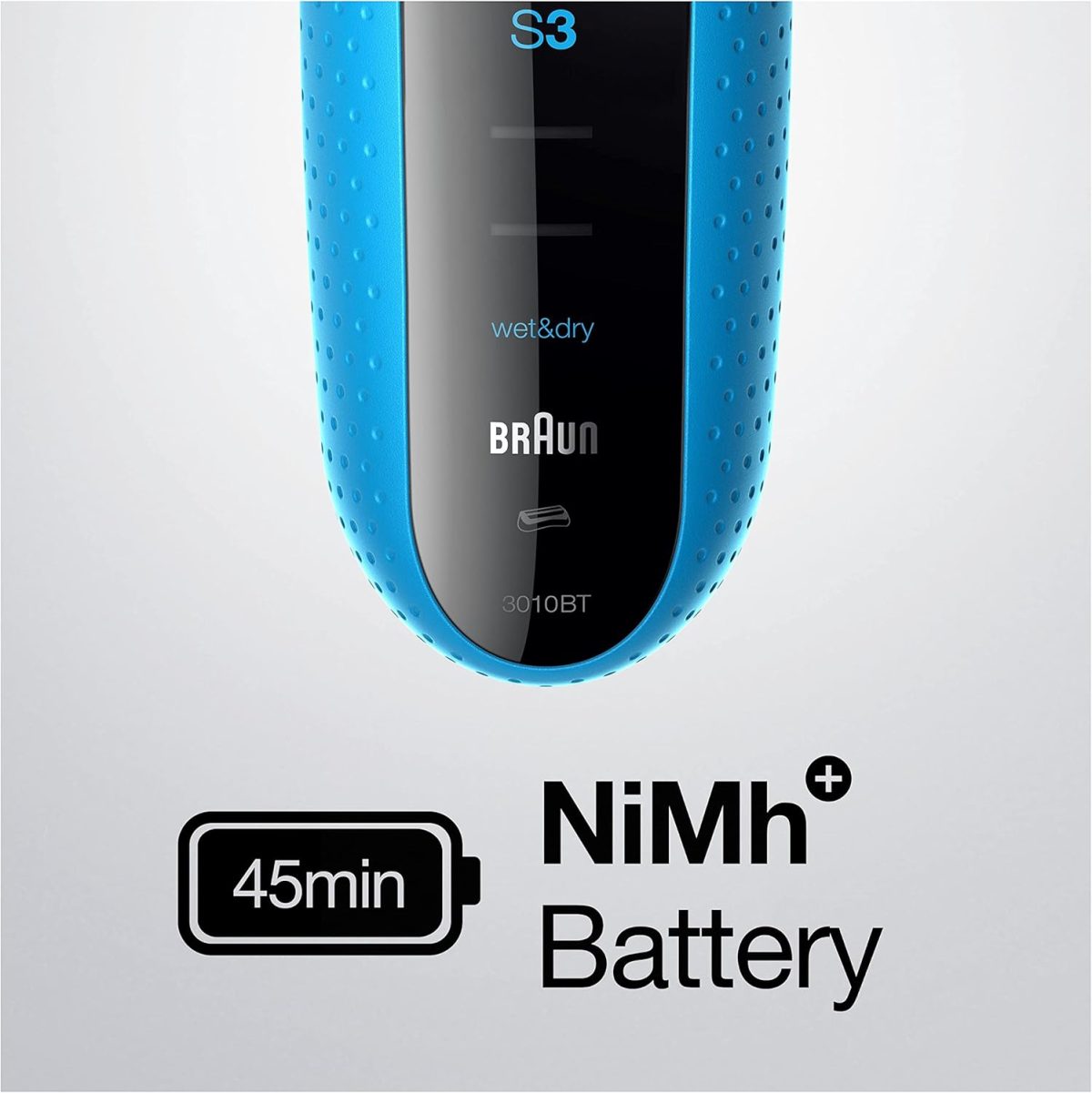 ⁦Braun Series 3 ProSkin Style & Shave Electric Shaver For Men With Precision Trimmer, Hair Clipper and 5 Combs, Wet & Dry, 100% Waterproof, 3010BT, Black/Blue Razor, Rated Which Great Value⁩ - الصورة ⁦4⁩