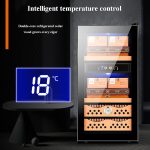 ⁦Freestanding cigar humidor Cigar Cooler/Cabinet Black Cigar Humidor Front Glass Door Counter Quiet Operation Compressor Adjust Temperature Wauyan⁩ - الصورة ⁦3⁩