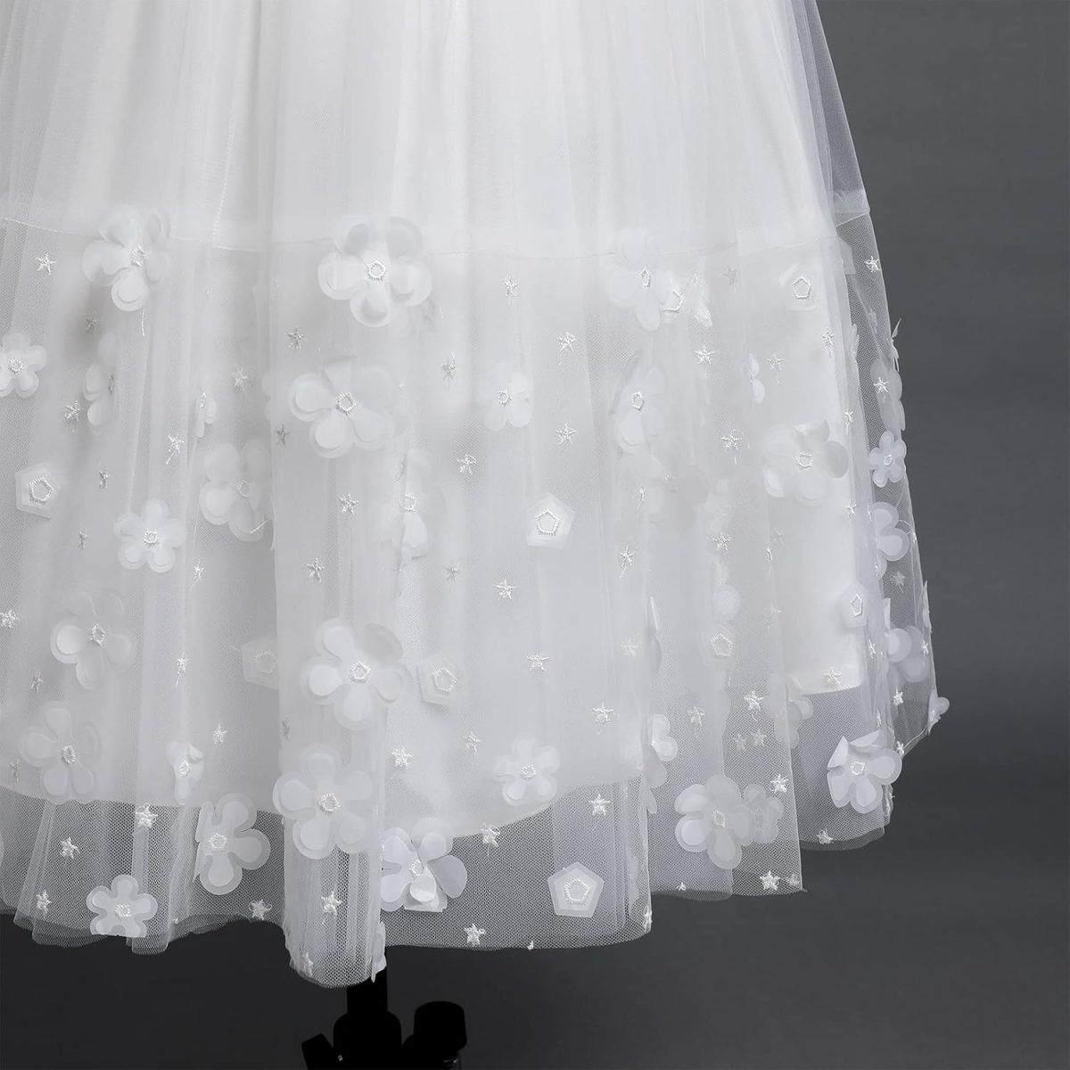 ⁦Girls Rainbow Costume Pageant Princess Party Tulle Dress Kids Baptism Christening 3rd Birthday Party Carnival Long Maxi Ball Gown Children's day Gift⁩ - الصورة ⁦5⁩