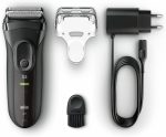 ⁦Braun Series 3 ProSkin Style & Shave Electric Shaver For Men With Precision Trimmer, Hair Clipper and 5 Combs, Wet & Dry, 100% Waterproof, 3010BT, Black/Blue Razor, Rated Which Great Value⁩ - الصورة ⁦3⁩
