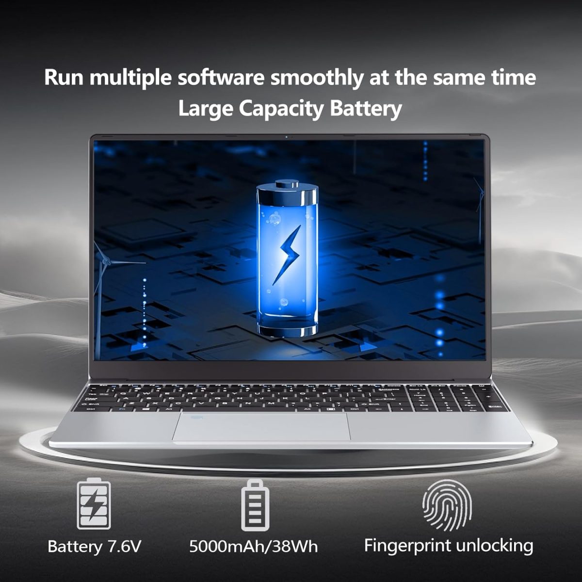 ⁦15.6 Inch Laptop, Laptops 24GB 1TB SSD, Laptop Computer N5095, Gaming Laptop, Traditional Laptop Computers 180 Angle Opening, Lap top Fingerprint Unlock Backlit Keyboard, 1920X1080 FHD IPS MINI-HDMI⁩ - الصورة ⁦7⁩