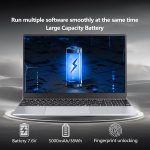 ⁦15.6 Inch Laptop, Laptops 24GB 1TB SSD, Laptop Computer N5095, Gaming Laptop, Traditional Laptop Computers 180 Angle Opening, Lap top Fingerprint Unlock Backlit Keyboard, 1920X1080 FHD IPS MINI-HDMI⁩ - الصورة ⁦7⁩