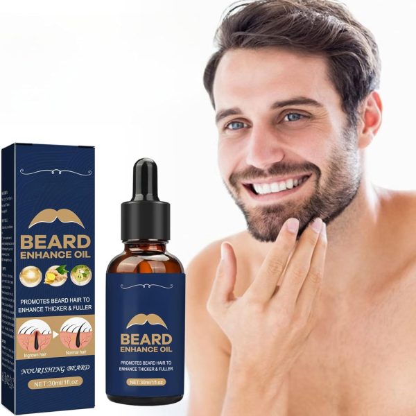 POSICHE Premium Beard Enhance Oil 30ml Nourishing Beard Oil, Intensive Beard Care, Strengthen Beard Roots, Moisturizing And Softening, Thickening Beard Elixir, Fast-Absorbing, Subtle Masculine Scent