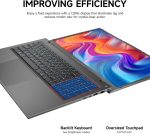 ⁦Machcreator Business Laptop, 17.3" FHD 120Hz, Intel Processor, 16GB DDR5 RAM, 1TB SSD, Backlit Keyboard, Large Touchpad, MicroSD Card Reader, Camera Shutter Switch, Wi-Fi, Win 11 Home, Grey⁩ - الصورة ⁦4⁩