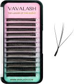 VAVALASH 3D Dual-core W Shape Eyelash Extension 3D W Premade Fans 0.07 C Curl Volume Lash Extensions Easy Fanning False Lashes Matte Black Premade Cluster W Lashes(Dual-core-3D-0.07-C-8-15mm）