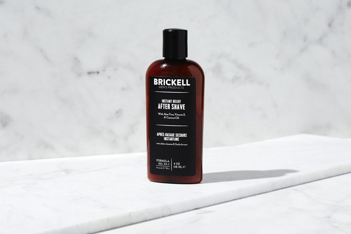 ⁦Brickell Men's Products Instant Relief Aftershave for Men, Natural and Organic Soothing After Shave Balm to Prevent Razor Burn, 4 Ounce, Unscented⁩ - الصورة ⁦2⁩
