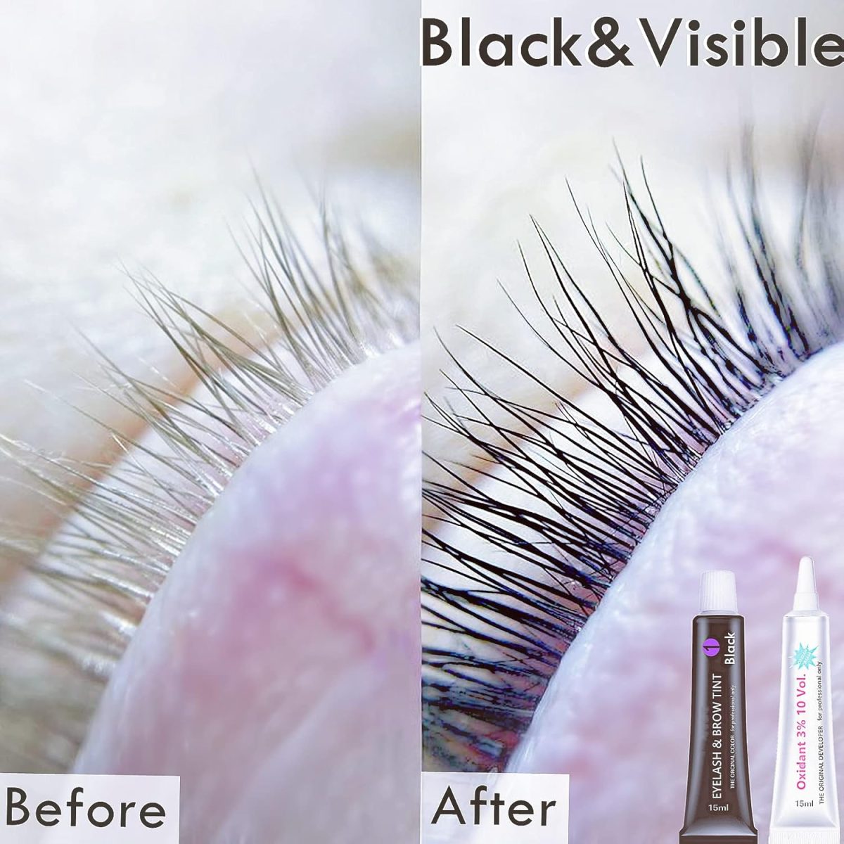 ⁦Libeauty Black Lash Tint Kit, Keratin Black Eyelash Dye and Eyebrow Tint, 6 Week Voluminous Brow Tint, Tinting Look For Lash Perm/Lift/Lamination Treatment (Black Eyelash Tint Kit Only)⁩ - الصورة ⁦8⁩