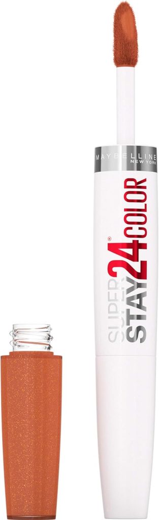 Maybelline SuperStay 24 2-Step Long Lasting Liquid Lipstick and Lip Balm, High-Impact Lip Color, Satin Finish, Copper Glisten