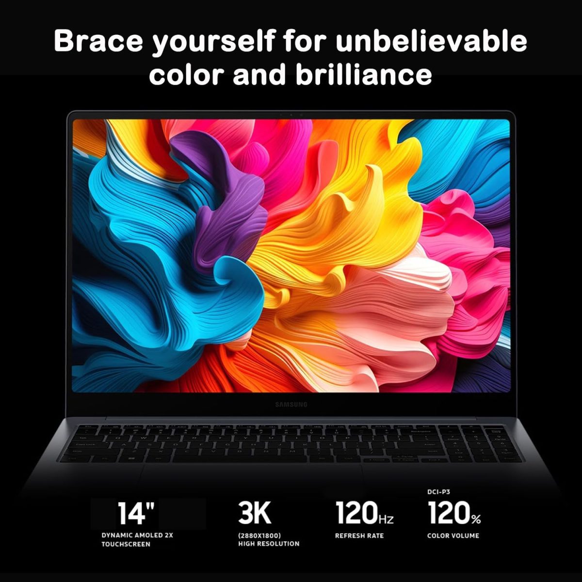 ⁦SAMSUNG Galaxy Book4 Pro Business Laptop, 14" 3K AMOLED Touchscreen, Intel 16-Core Ultra 7 155H, Long Battery Life, Thin & Light, 1080P AI Webcam, Windows 11Pro, w/128G PSD (16GB RAM | 4TB SSD)⁩ - الصورة ⁦4⁩