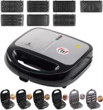 Sandwich Maker, Waffle Maker, Kurp Maker, Donut, Biscuit, Sandwich, Walnut Maker 7 in 1 Multifunctional Non-Stick Removable LED Indicator Lights, Auto Heating 800W R.217
