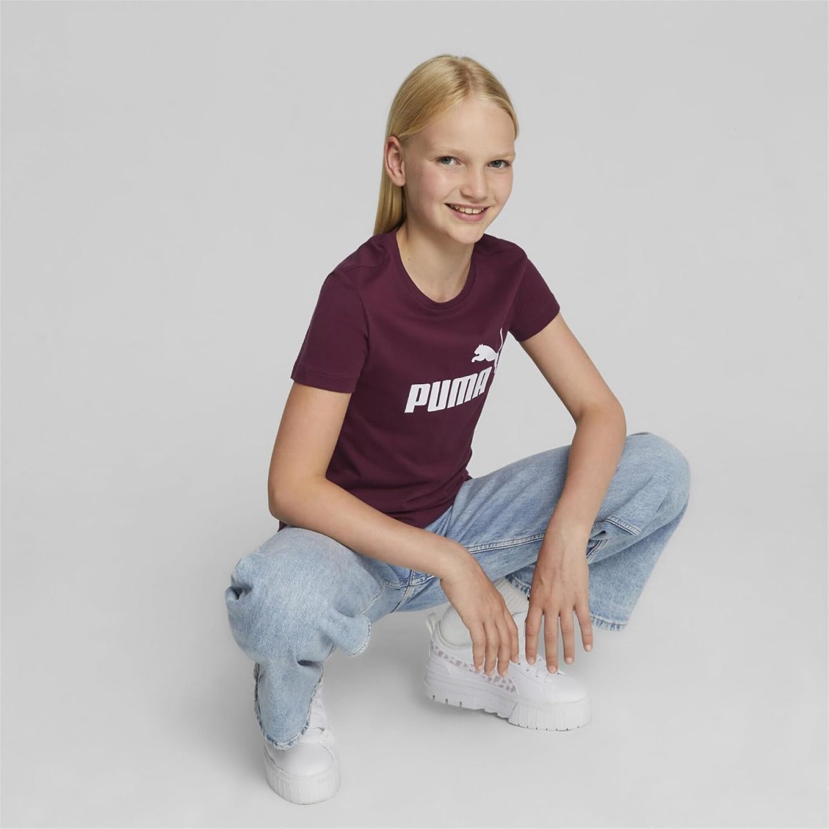 ⁦Puma Girls ESS Logo Lifestyle Kids Shirts⁩ - الصورة ⁦5⁩