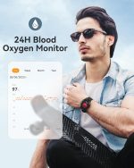 ⁦AGPTEK Smartwatch, 1.3 Inch Round Smart Watches for Men, Exercise and Sleep Tracking, IP68 Waterproof⁩ - الصورة ⁦9⁩