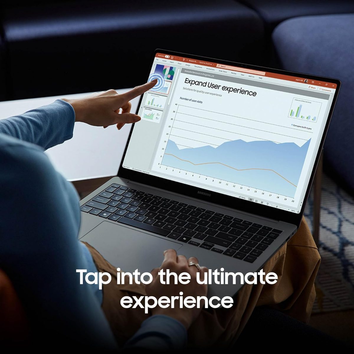 ⁦SAMSUNG Galaxy Book4 Pro Business Laptop, 14" 3K AMOLED Touchscreen, Intel 16-Core Ultra 7 155H, Long Battery Life, Thin & Light, 1080P AI Webcam, Windows 11Pro, w/128G PSD (16GB RAM | 4TB SSD)⁩ - الصورة ⁦5⁩