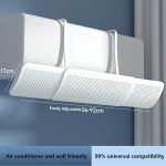 ⁦Gorgeskid Wind Deflector Adjustable Air Conditioner Deflector - Universal Fit, No-Drill Mount, Stops Direct Blowing for Baby/Elderly/Pregnancy, Summer & Winter Use, White ABS Panel (56-92cm)⁩ - الصورة ⁦6⁩