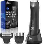 INVJOY Manscape Body Trimmer for Men, Waterproof Electric Razor/Shavers with Dual-Head for Facial, Pubic & Groin Hair Grooming, Ceramic & Foil Blades Hair Trimmer with LED - Birthday Gift for Him Dad
