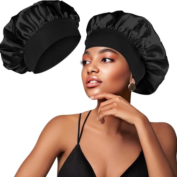 Satin Silk Bonnet for Curly Hair, Hair Bonnet Silk Hair Wrap for Sleeping, Night Sleep Cap for Women