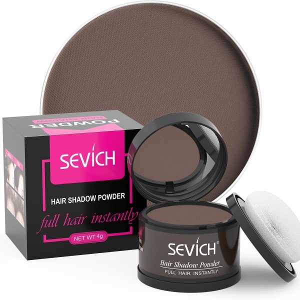 SEVICH Instantly Hairline Shadow - Hairline Powder, Quick Cover Grey Hair Root Concealer, Eyebrows & Beard Line, Touch Up for Thinning Grey Hairline, Windproof&Sweatproof, Dark Brown