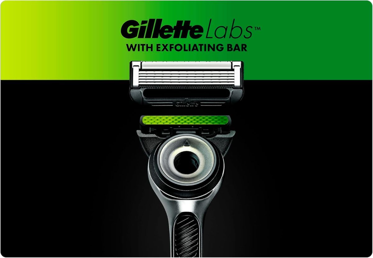 جيليت شفرات حلاقة لابز لشفرات الحلاقة، 12 شفرة بديلة لـ جيليت Labs Wet Razor Men مع عنصر تنظيف وشفرة حلاقة ساخنة