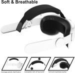 ⁦SUIMUMU Compatible with Oculus Quest 2 Head Strap VR Accessories Replacement for Meta Quest 2 Comfort Soft Headband Adjustable Size Elite Strap⁩ - الصورة ⁦3⁩