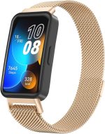 Metal Strap for Huawei Band 9/Huawei Band 8 Strap, Adjustable Stainless Steel Strap with Magnetic Buckle for Huawei Band 9/8 Band Women Men