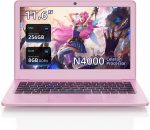 JSHIX 11.6'' Windows Laptop,Pink mini Laptop,Celeron N4000 Processor, 8 GB RAM, 256 GB Storage,11.6-inch HD Display, Windows 11, Laptop for Entertainment or Student use