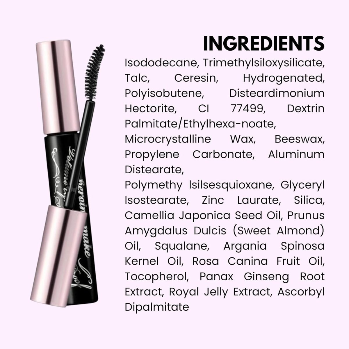 ⁦Heroine Make KISSME E Volume UP Mascara Super Waterproof WP 01 Black | with Ultra Volumizing for Even Long-Lasting and Curl Eyelash for Women⁩ - الصورة ⁦7⁩